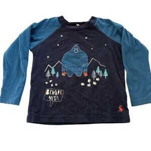Joules Yeti Blue Raglan Long Sleeve Tee - Size 2